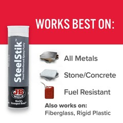 J-B Weld 8267 SteelStik Steel Reinforced Epoxy Putty Stick – 2 oz.