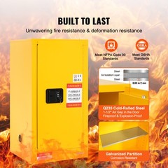 Uimoso 16 Gal Capacity Flammable Storage Cabinet for Flammable Liquids