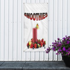 Vertical Vinyl Banner Multiple Sizes Smoothies with Background B Outdoor