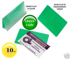 500/pack 10 Mil Green 1 side Business Card Hot Laminating Pouches 2-1/4 x 3-3/4