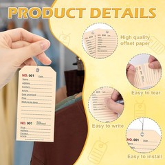 100 Pack Repair Tags with Wire Service Repair Tags Numbered with Wire Durable 2.