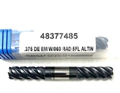 ARCH 3/8 5FL Double End Corner Radius End Mill .060R Solid Carbide AlTiN NEW