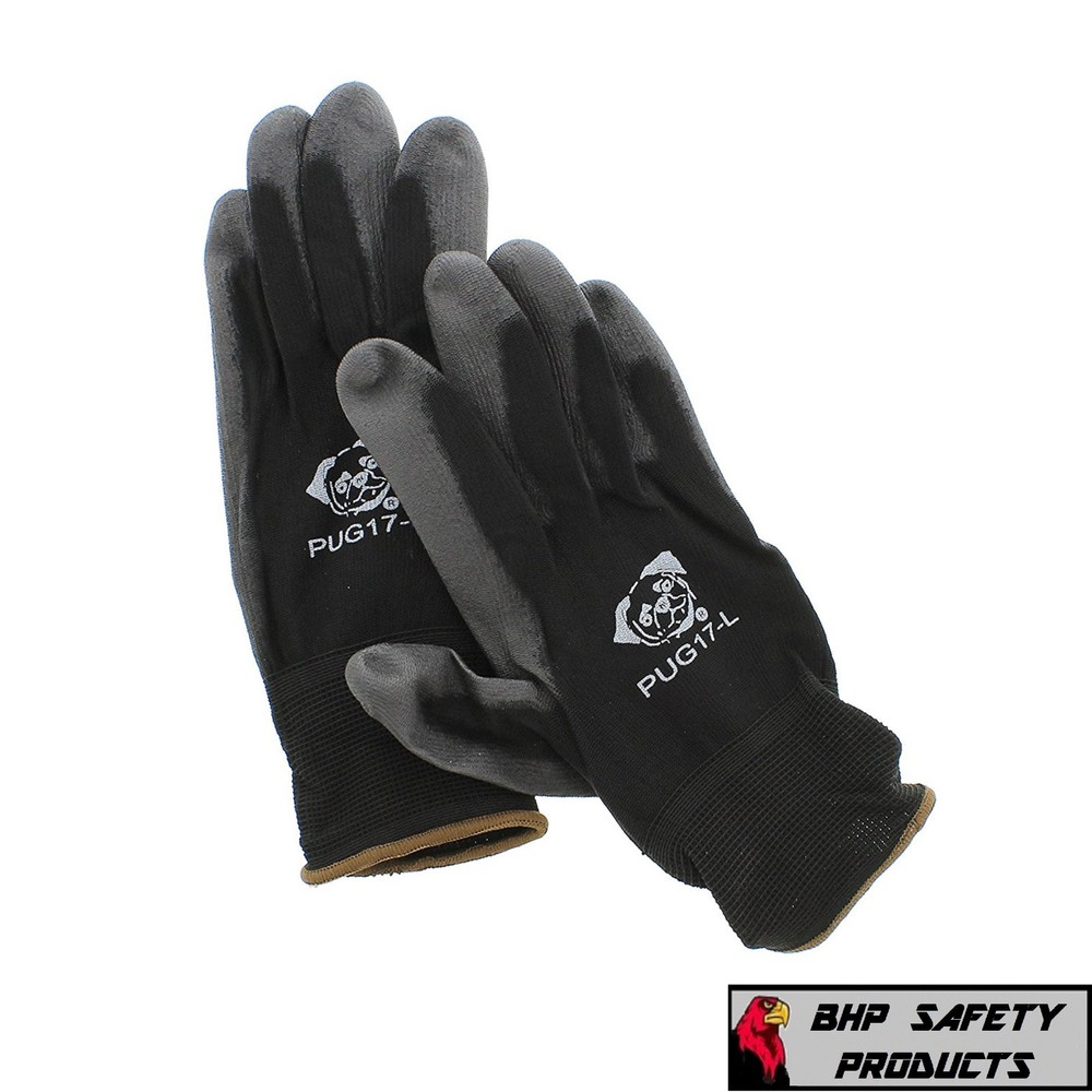 (12 PAIR) GLOBAL GLOVE PUG17-L POLYURETHANE COATED ANTI-STATIC WORK GLOVES LARGE