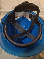 MSA V-Gard Hard Hat Adjustable Blue Class E W Ear Protection Included