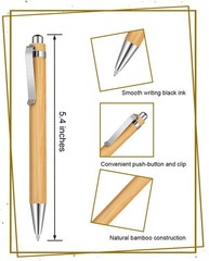 100pcs Bamboo Pens Bulk Wooden Bamboo Pens Engraving Wooden Ballpoint Pen