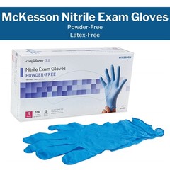 McKesson Confiderm 3.8C Nitrile Exam Gloves, Small (Pack of 100), Blue