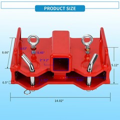 2″ Forklift Hitch Receiver Dual Pallet Forks Trailer Towing Adapter Attachment