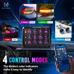 MICTUNING Wireless Switch Panel 4/6/8/12 Gang Remote/APP Control LED Circuit Box