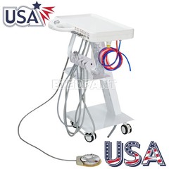 Portable Dental Mobile Delivery Unit System 4 Holes Suction Cart with Socket
