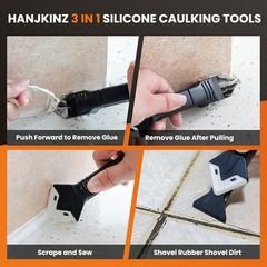 3 in 1 Silicone Caulking Tools 12 Pack Caulk Remover Finishing Kit Bathroom