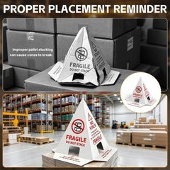 60-Pack Water-Resistant Do Not Stack Pallet Cones | Cardboard Shipping Alert Sig