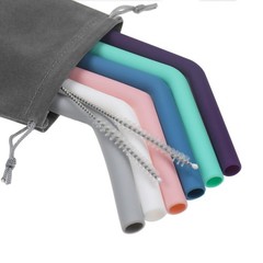 Senneny Set of 6 Silicone 8mm diameter, Blue, Gray, White, Pink, Teal, Purple