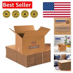 Durable 10-Pack Moving Boxes 18″L x 14″W x 12″H – Ideal for Packing & Shipping