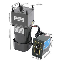 90W Gear Motor w/ Speed Controller Reduction Ratio: 1:20 Electric Single-phase
