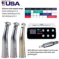 Dental Electric LED Brushless Micro Motor/1:5 1:1 Increasing Fiber Handpiece
