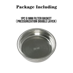 51mm Double Layer Pressurized Coffee Filter Basket,Reusable Coffee Filter Cup