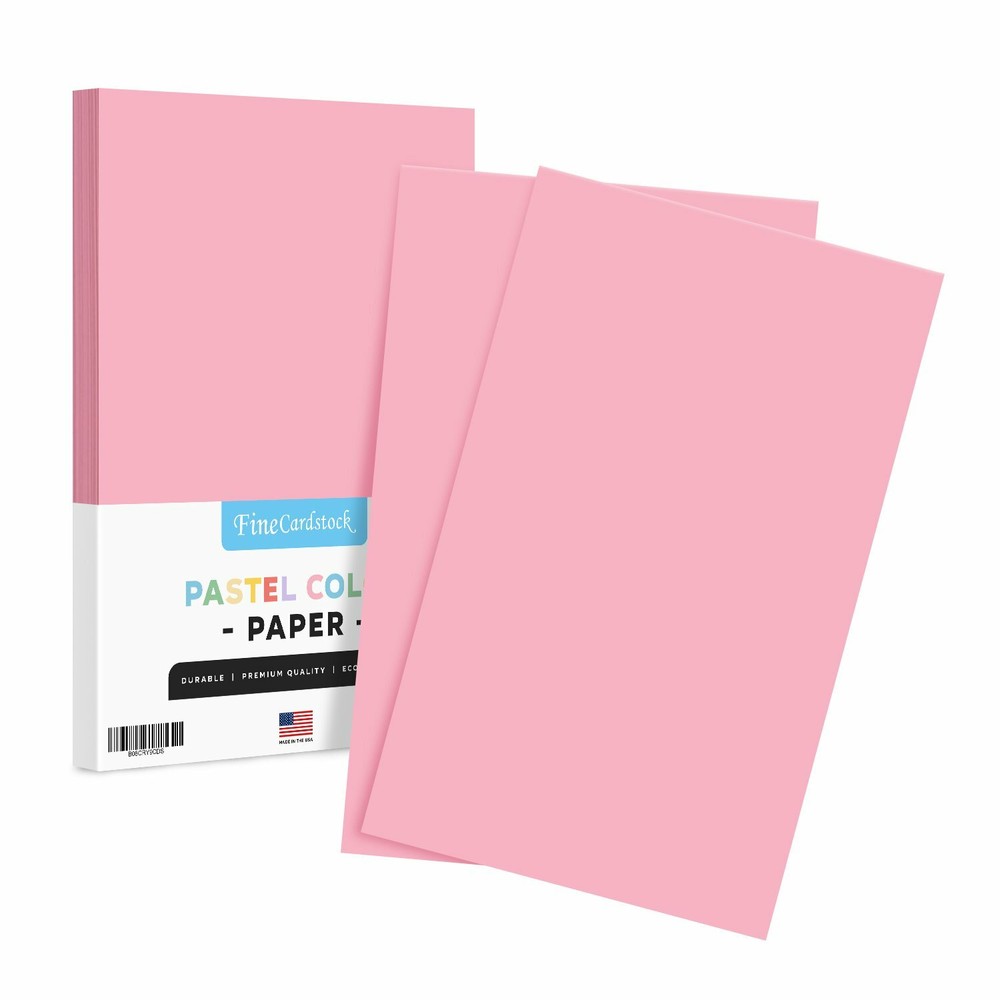 8.5 x 14 Pink Pastel Color Paper, Legal Size, 20lb Bond (75gsm), 50 Sheets