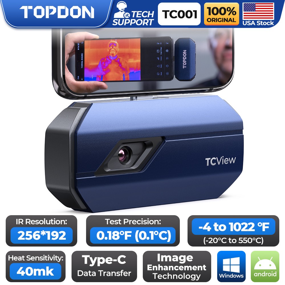 TOPDON TC001 Thermal Imager Infrared Imaging Camera IR Resolution 160x120px 40mK