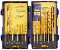 Irwin Tools 4935607 Titanium Nitride Coated High-Speed Steel Drill Bit Set Pro