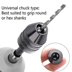 4Pcs 1/4″Hex Shank Keyless Drill Chuck Adapter Bit Change Converter Driver Black