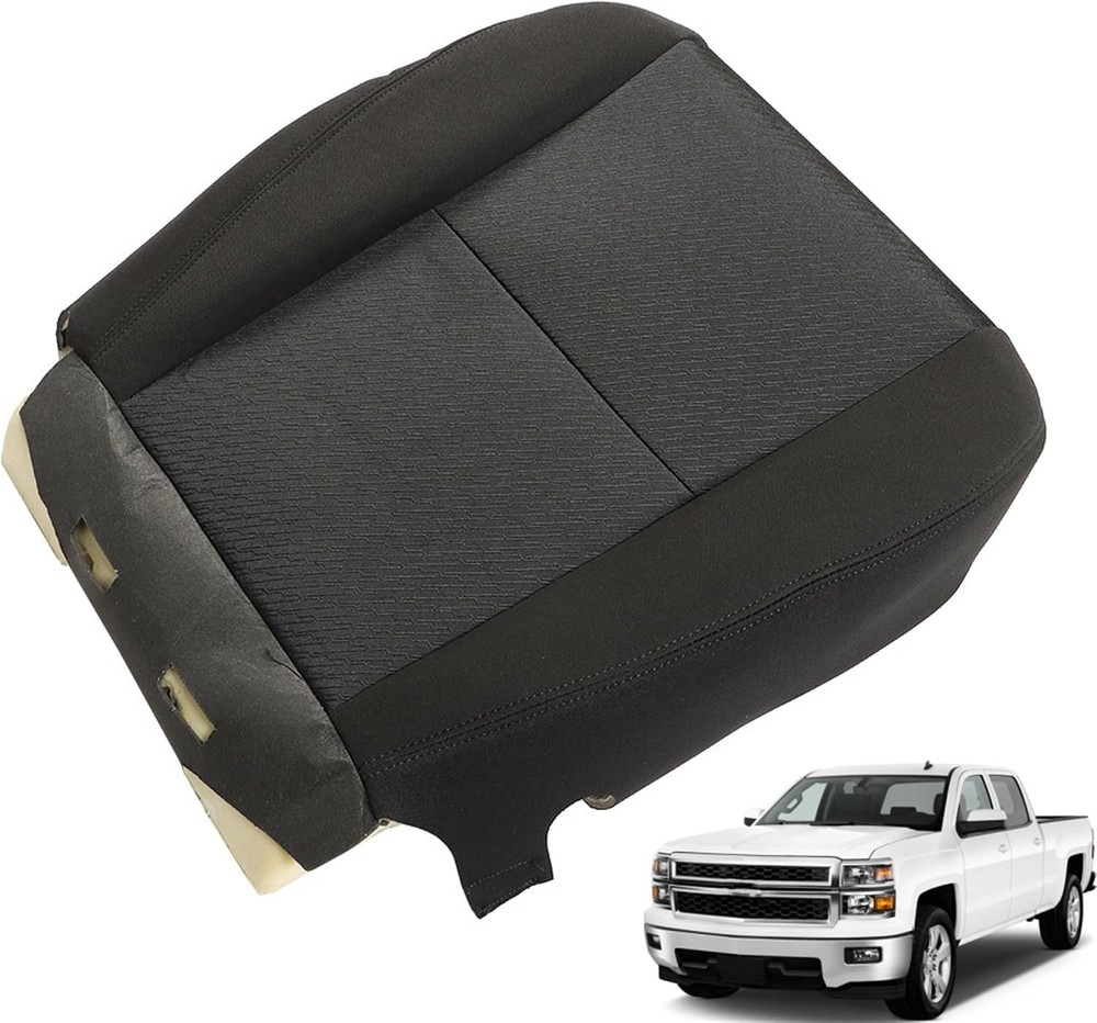 Front Driver Bottom Cloth Seat Cover with Foam Cushion for Silverado 2007-2014