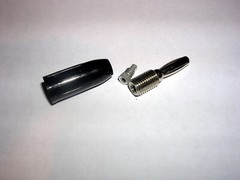 HH SMITH 212-103 PLUG BANANA BLACK LOT OF (5) SOLDERLESS