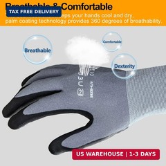 NEOTRIL Safety Work Gloves MicroFoam Nitrile Coated-3/6/12/36 Pairs,Breathable N