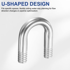 U Shaped Hose Barb Fitting 3/4″ (20mm) OD 304 Stainless Steel U-Joint Connector