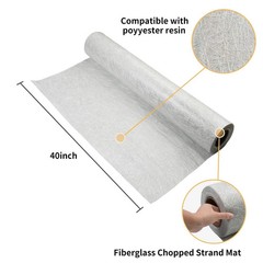 Fiberglass Cloth Mat Roll, 40″ x 2 Yards, Fiberglass Chopped Strand Mat for M.