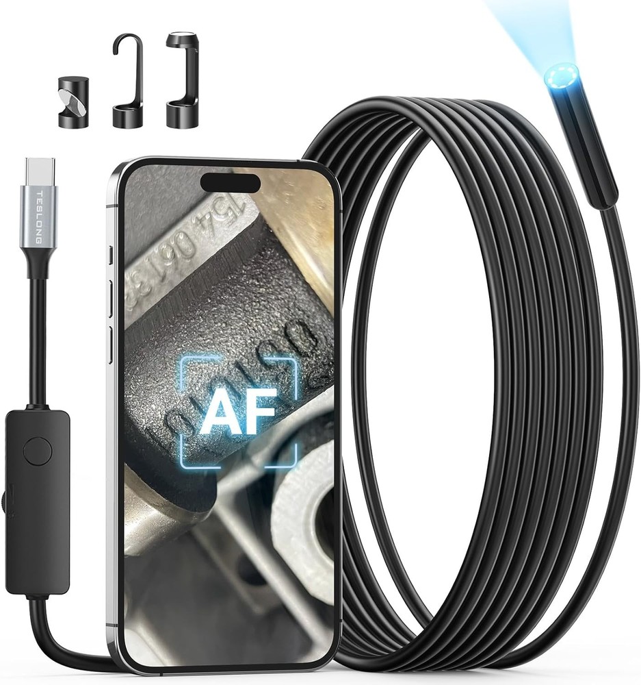 Teslong 2.0MP USB-C Inspection Camera Auto Focus Borescope for Plumbing