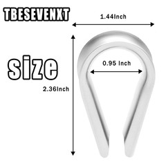 5 Pack Stainless Steel Thimble Galvanized Steel Thimbles M10 Fits 3/8 Inch Diame
