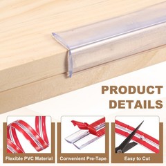 13.1ft (4M) x 0.6″ (15MM) Clear Furniture Corner Guard with 4 Corners Guards