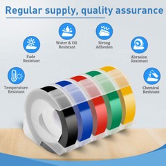 4PK 3D Embossing Tapes For DYMO Embossers Label 1/2″ Red Green Yellow Black