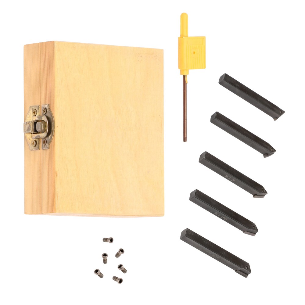5Pack 1/4″ Indexable Carbide C6 Insert Tool Bit and Holder Mini Lathe Set New