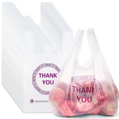 500 Count Thank You Plastic Bags with Handles, 21 x 13 Inch Thank You T-Shirt…