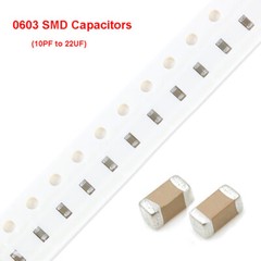 SMD/SMT Capacitors 0603 Various Values 6.3V 10V 16V 25V 50V (10PF~22UF) ±10/20%
