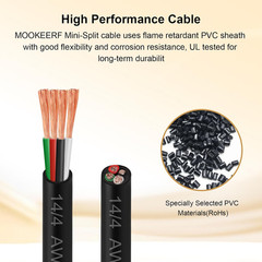 14/4 AWG Mini-Split Cable – 30FT 14 AWG 4 Conductor Control Cable 300V Stranded
