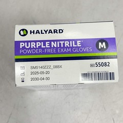 HALYARD (2 PACK, 100 GLOVES EACH) Exam Gloves Unisex Sz M Purple 55082 BB 04/30