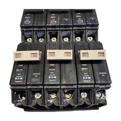 LOT OF 6 Eaton CHF230 Type CHF 30A 2-Pole 120/240V Circuit Breaker Common Trip