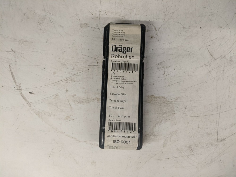 Drager Toluene 50/a, 400ppm Short Term Test Tube *LOT OF 8*
