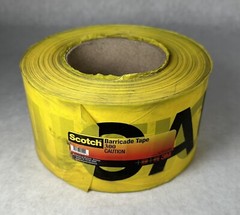 NEW (Lot of 4) Scotch 3 in. x 1000 ft. Barricade Tape 300 Caution, Total 4000 ft