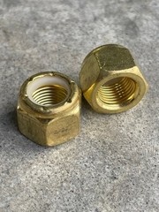 1/2″-20 Brass Nylon Insert Lock Stop Nyloc Nuts, Pack of (6)