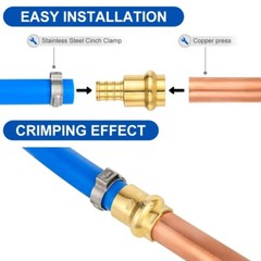20 PCS EFIELD 1/2″Press X 1/2″ PEX Crimp Coupling Brass Fittings, Lead Free