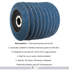 Premium Zirconia Flap Disc 4.5″ x 7/8-Inch 40 60 80 120 grit for Angle Grinder