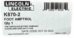 Lincoln Electric K870-2 Foot Amptrol, 25 Ft. (7.6m) (12 Pin) WELDING AMPTROL