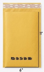 # 6″x11″ Kraft Paper Bubble Padded Envelopes WaterProof #Pcs #10 #25 #50 #100