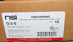 NSI G-2-S GROUNDING BRONZE GROUND CLAMP BARE WIRE TYPE (Pack of 10)
