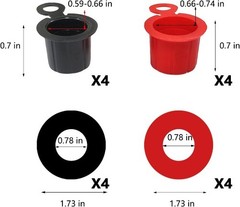 8PCS Red and Black Car Battery Terminal Covers with Deep Post Caps and Protectiv