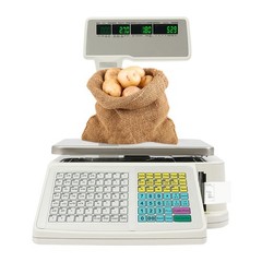 Commercial Label Printing Scale 30kg Capacity with Barcode Scanner Port