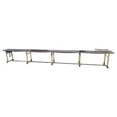 236*15.7in Black PVC Belt Conveyor Stainless Steel Body Adjustable Speed 370W
